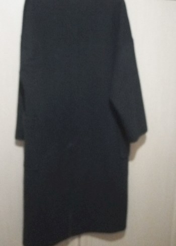 Kadın Siyah Uzun Ceket Notch Yaka - Görsel 9