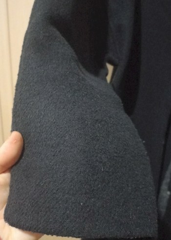 Kadın Siyah Uzun Ceket Notch Yaka - Görsel 6