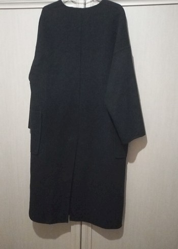 Kadın Siyah Uzun Ceket Notch Yaka - Görsel 11