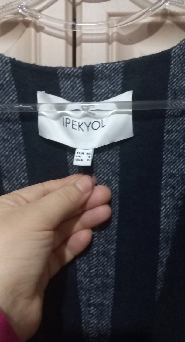 Kadın Siyah Uzun Ceket Notch Yaka - Görsel 5