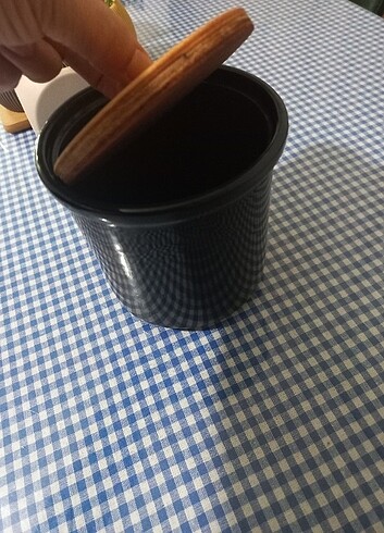 Beden Bambu kapaklı porselen kap