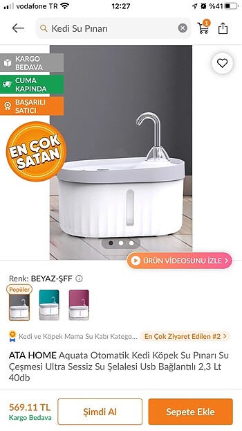 Kedi su sebili