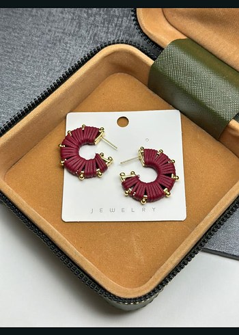 Bordo Mini Boncuklu Bohem Küpe