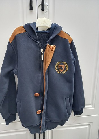 Lacivert Düğmeli Erkek Çocuk Sweatshirt