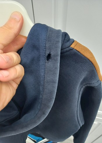6 Yaş Beden Lacivert Düğmeli Erkek Çocuk Sweatshirt
