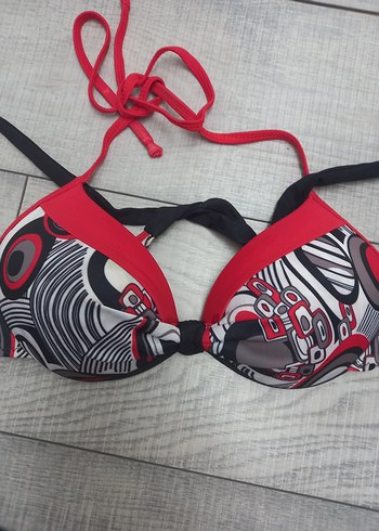 l Beden Renkli Desenli Kemerli Mini Bikini Takımı