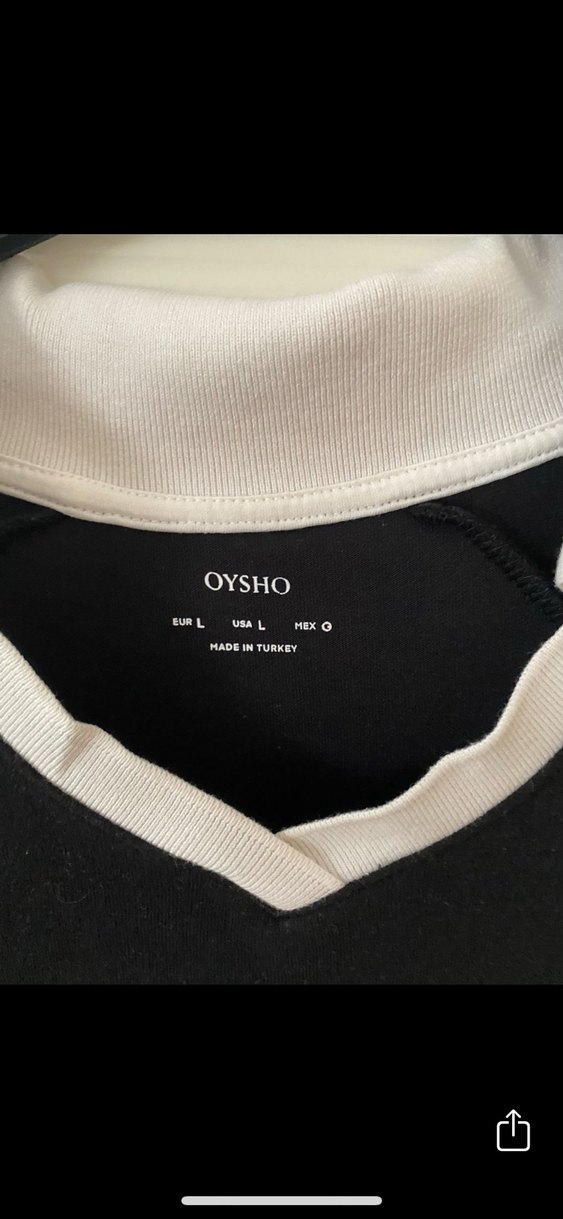 Siyah polo Yaka Kısa Kollu Kadın Tişört - Görsel 2