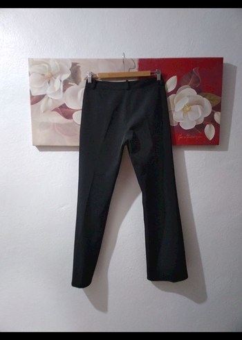 Kadın Siyah Kemerli Kumaş Pantolon - Görsel 2