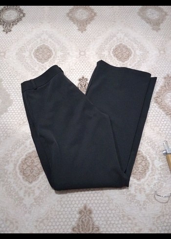 Kadın Siyah Kemerli Kumaş Pantolon - Görsel 8