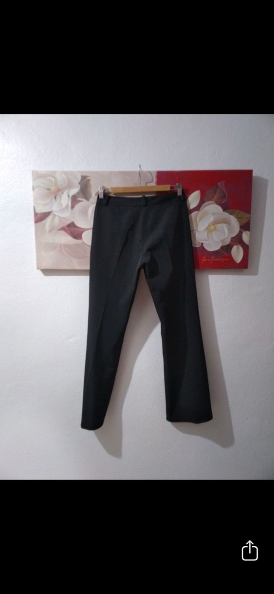 Kadın Siyah Kemerli Kumaş Pantolon - Görsel 2