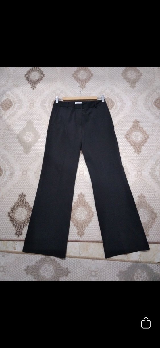 Kadın Siyah Kemerli Kumaş Pantolon - Görsel 3