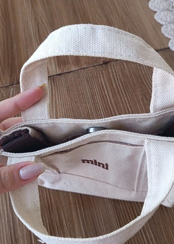 Trendyol & Milla Bej Mini Baskılı Kumaş Kol Çantası