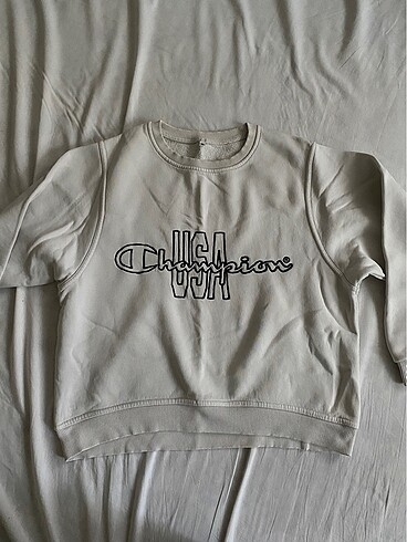 Beyaz işlemeli sweatshirt