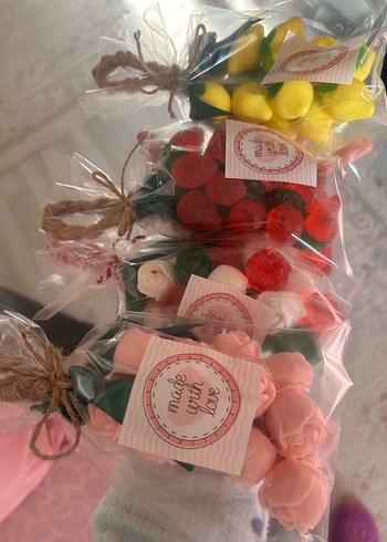 Renkli Çiçek ve Meyve Görünümlü salkım Sabun Seti - Görsel 3