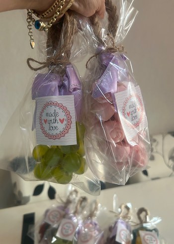 Renkli Çiçek ve Meyve Görünümlü salkım Sabun Seti - Görsel 16