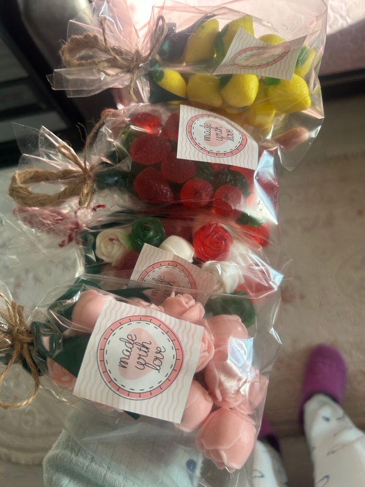 Renkli Çiçek ve Meyve Görünümlü salkım Sabun Seti - Görsel 2