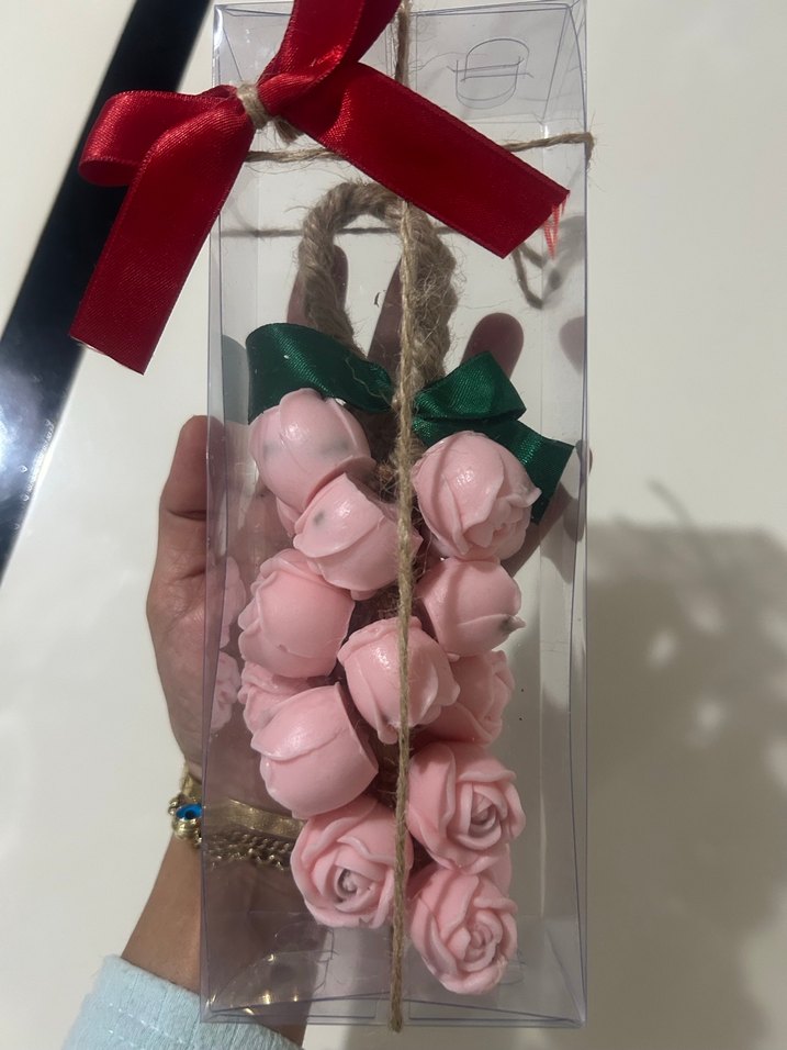 Gül Şeklinde şeffaf kutulu salkım sabunları - Görsel 3