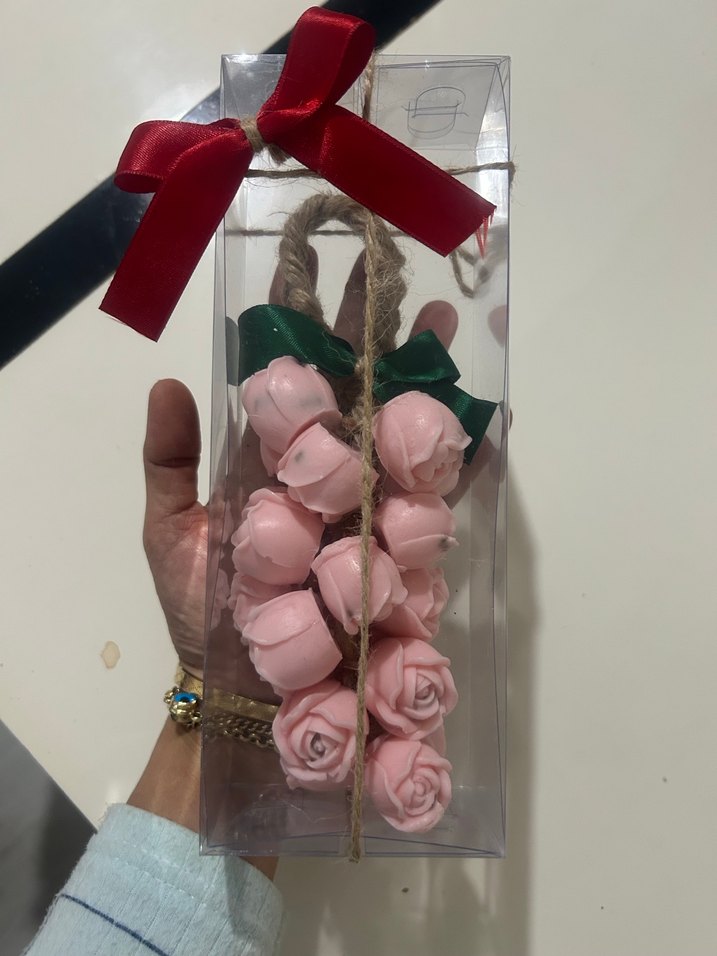 Gül Şeklinde şeffaf kutulu salkım sabunları - Görsel 2