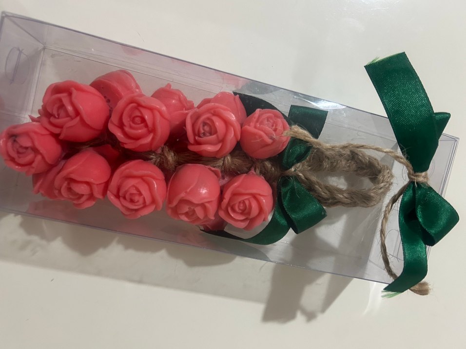 Gül Şekilli Dekoratif Sabun Seti şefaf kutulu - Görsel 4