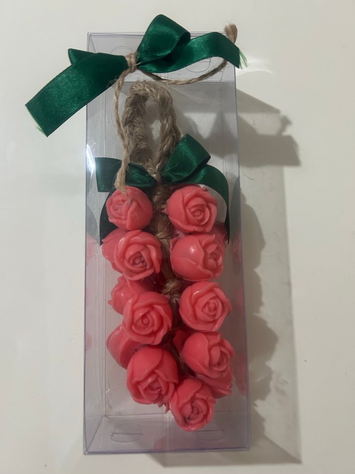 Gül Şekilli Dekoratif Sabun Seti şefaf kutulu - Görsel 2