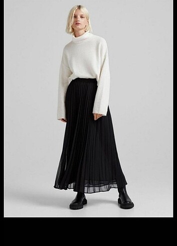 Bershka Siyah şifon Etek