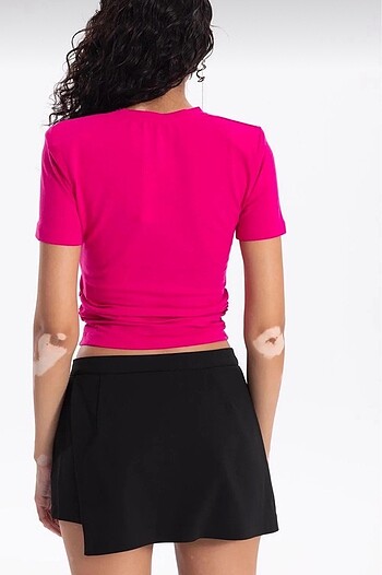 diğer Beden pembe Renk Nexeva Drapeli Vatkalı Tshirt (XS-S-M-L)