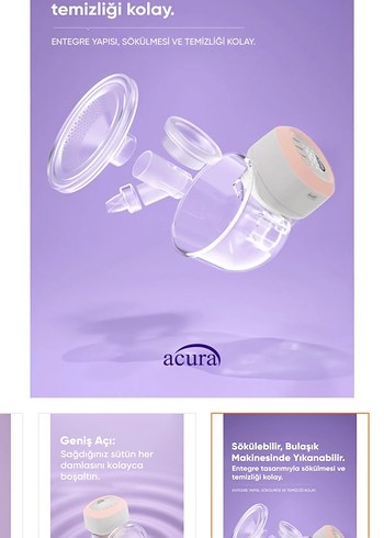 Acura Pembe Göğüs Pompası, Kolay Temizlik