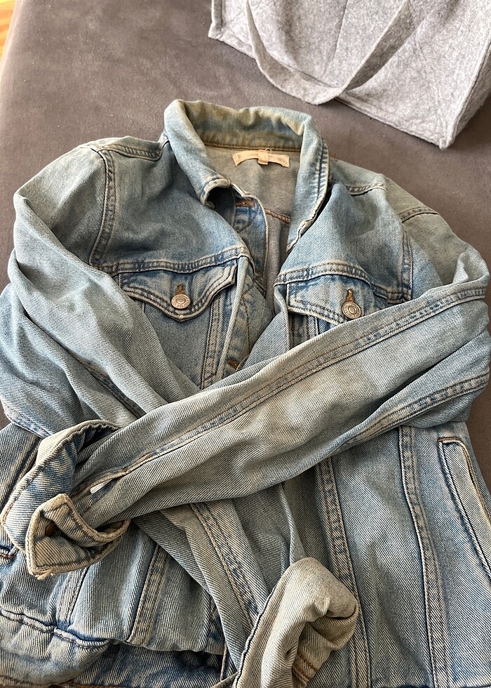 kısa kot ceket - Görsel 4