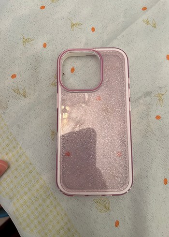 İPhone telefon kılıfı Pembe Parlak Simli Telefon Kılıfı
