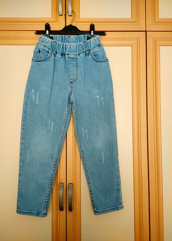 Erkek Çocuk Mavi Bol Kesim Denim Pantolon