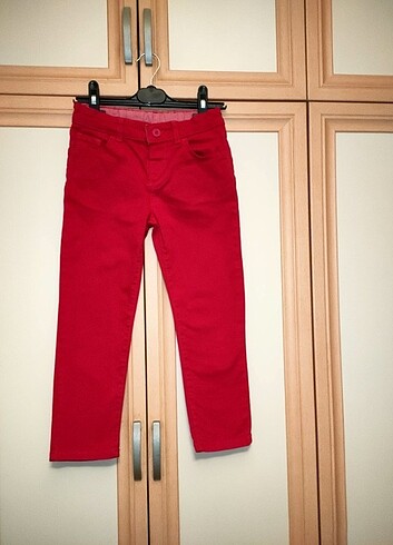 5 Yaş Beden kırmızı Renk Pantalon 5-6 yaş