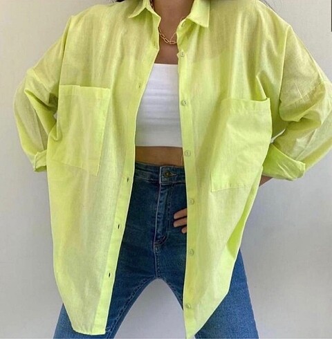 Oversize keten gömlek