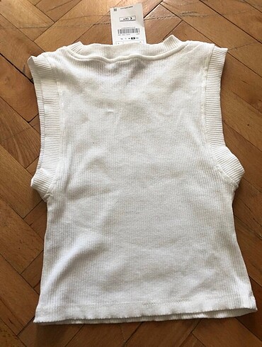 Zara Zara Beyaz Sıfır Kollu Crop