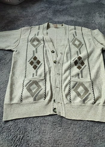 Bohem Gri Triko Hırka - Görsel 2