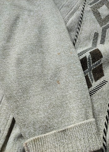 Bohem Gri Triko Hırka - Görsel 4
