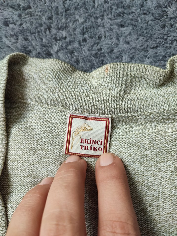 Bohem Gri Triko Hırka - Görsel 5