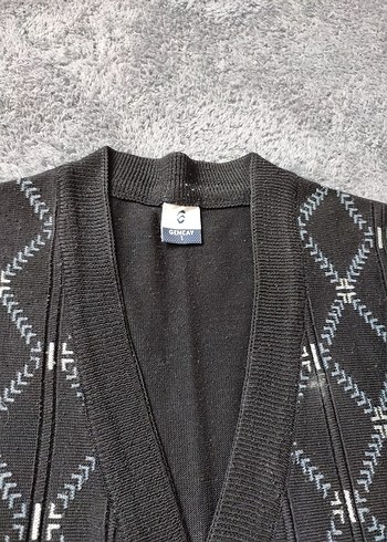 Siyah Örgü erkek Hırka - Görsel 3