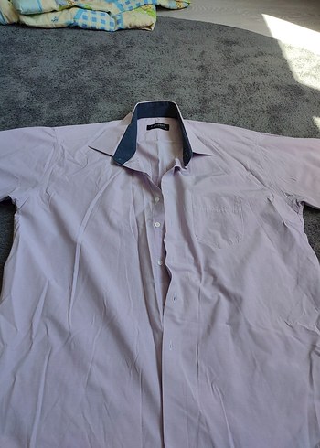 Gri Pamuklu Kısa Kollu Erkek Gömlek - Görsel 2