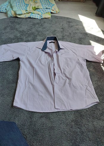 Gri Pamuklu Kısa Kollu Erkek Gömlek - Görsel 3