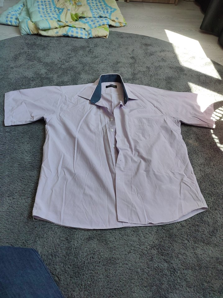 Gri Pamuklu Kısa Kollu Erkek Gömlek - Görsel 3