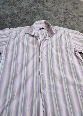 Mor Pastel Kısa Kollu Gömlek - Görsel 2