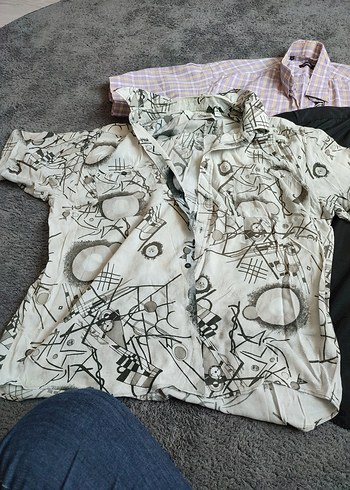 3 adet Pamuklu Kısa Kollu Erkek Gömlek - Görsel 2