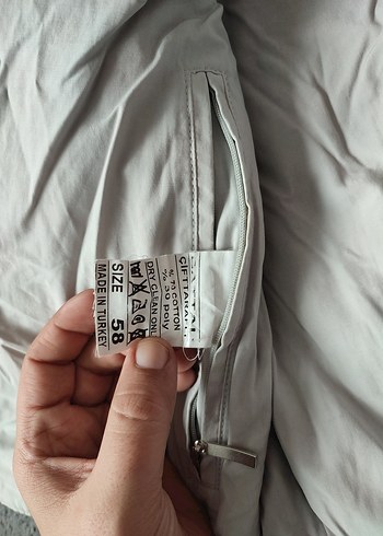 Gri Fermuarlı Erkek Midi Ceket 58 beden. - Görsel 3