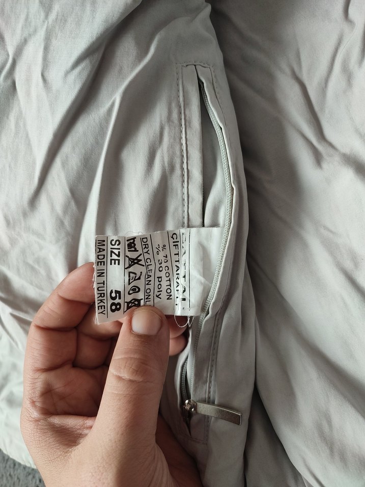 Gri Fermuarlı Erkek Midi Ceket 58 beden. - Görsel 3