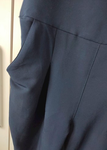 36 Beden lacivert Renk Lacivert Denim Midi Uzun Tulum