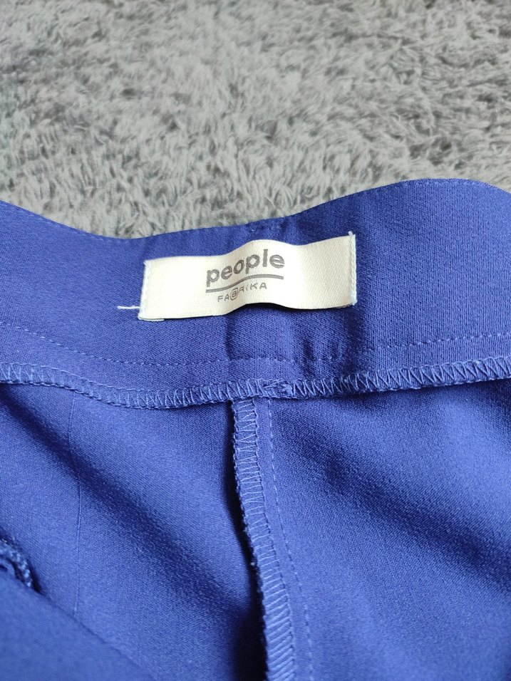 Mavi Kemerli Kadın Kumaş Pantolon - Görsel 2