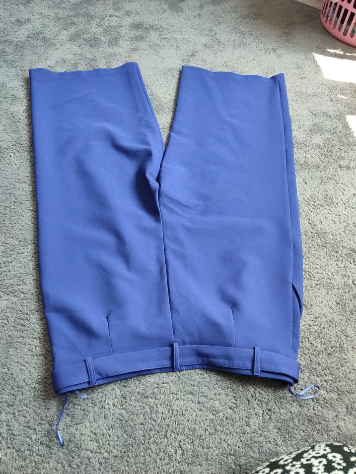 Mavi Kemerli Kadın Kumaş Pantolon - Görsel 4