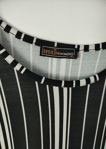 Diger Kadın Siyah Çizgili Uzun Elbise - Görsel 5