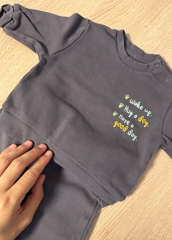 Gri Uzun Kollu Erkek Bebek Takımı - Görsel 3