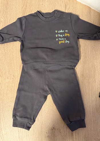 Gri Uzun Kollu Erkek Bebek Takımı - Görsel 2